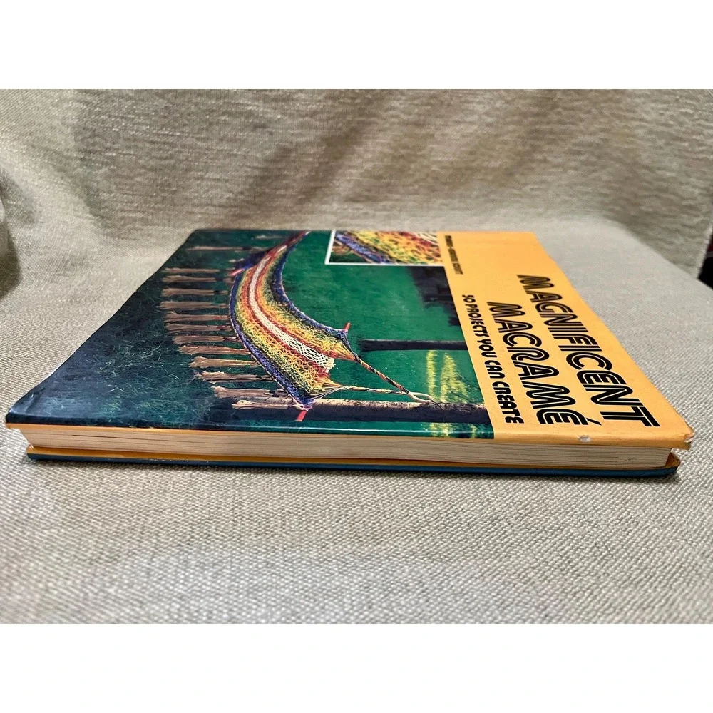 1979 Magnificent Macramé Pattern Book Hardcover Marie-Jeanine Solvit 50 Projects